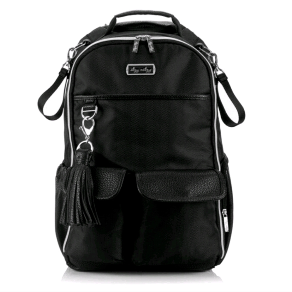 Itzy Ritzy Black Herringbone Boss Backpack